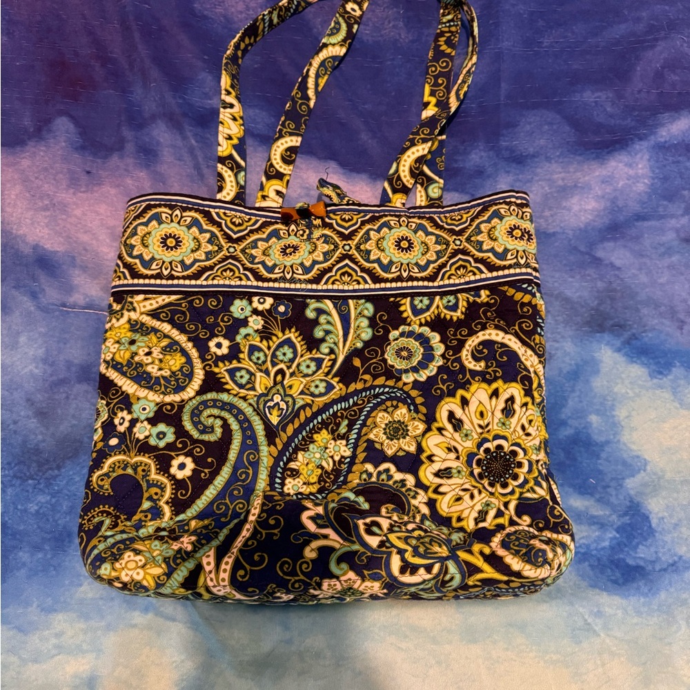Vera Bradley Blue and Green Paisley Tote